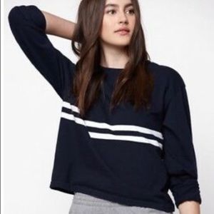 Brandy Melville navy/cream striped long sleeve acacia top